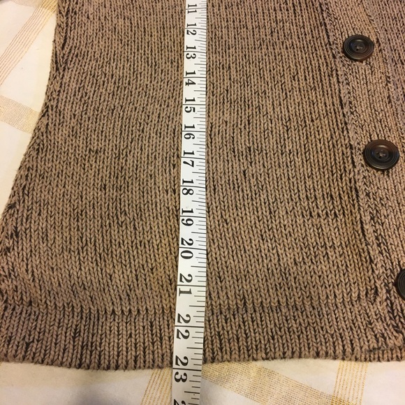 CROFT & BARROW LG TAN COTTON CARDIGAN SWEATER - Picture 7 of 11